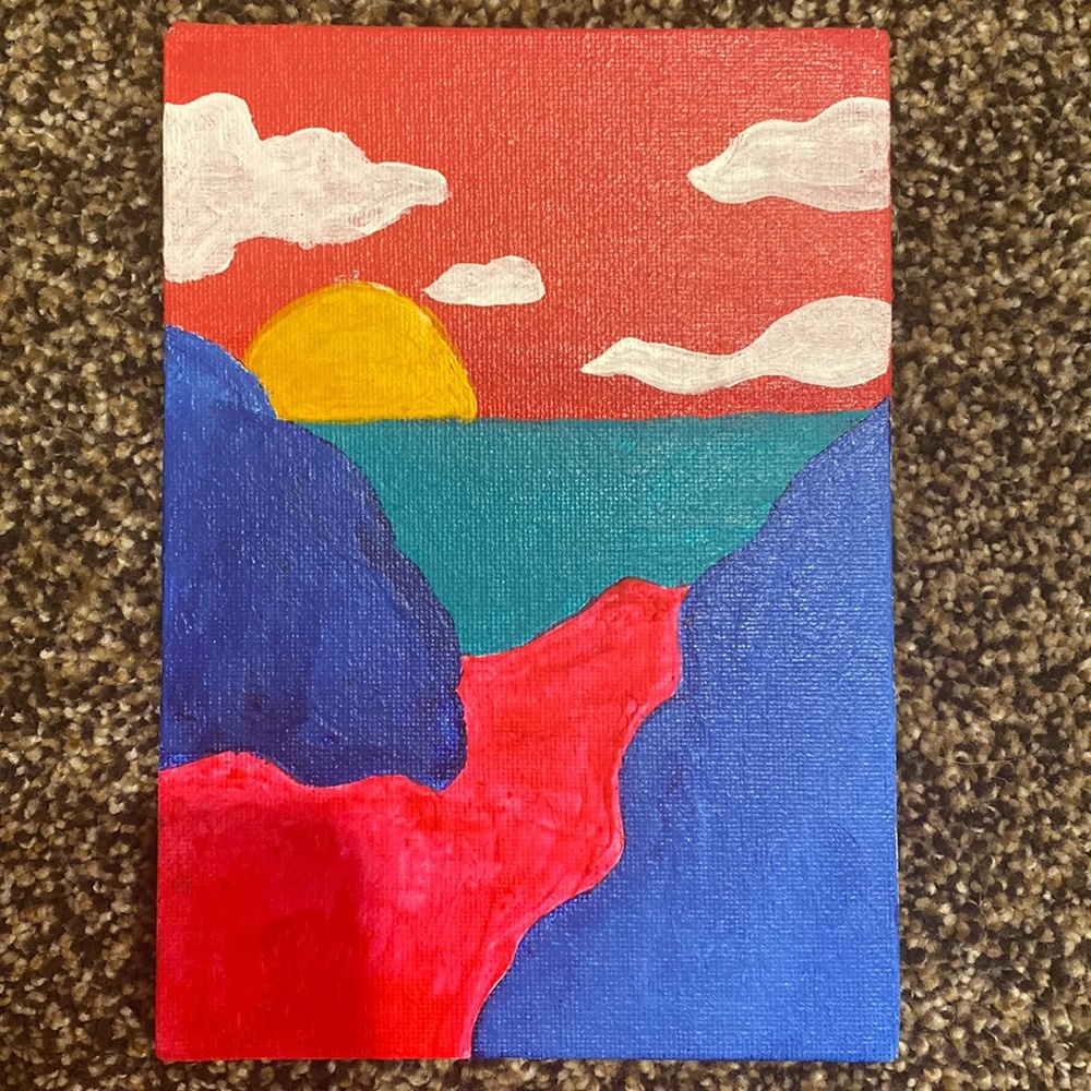 Aesthetic sunset painting